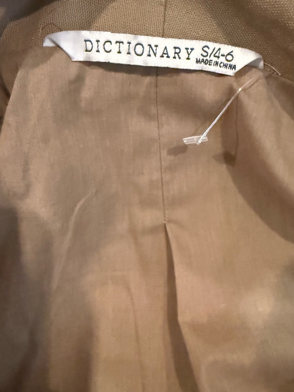 DICTIONARY Tan Jacket S/4-6
